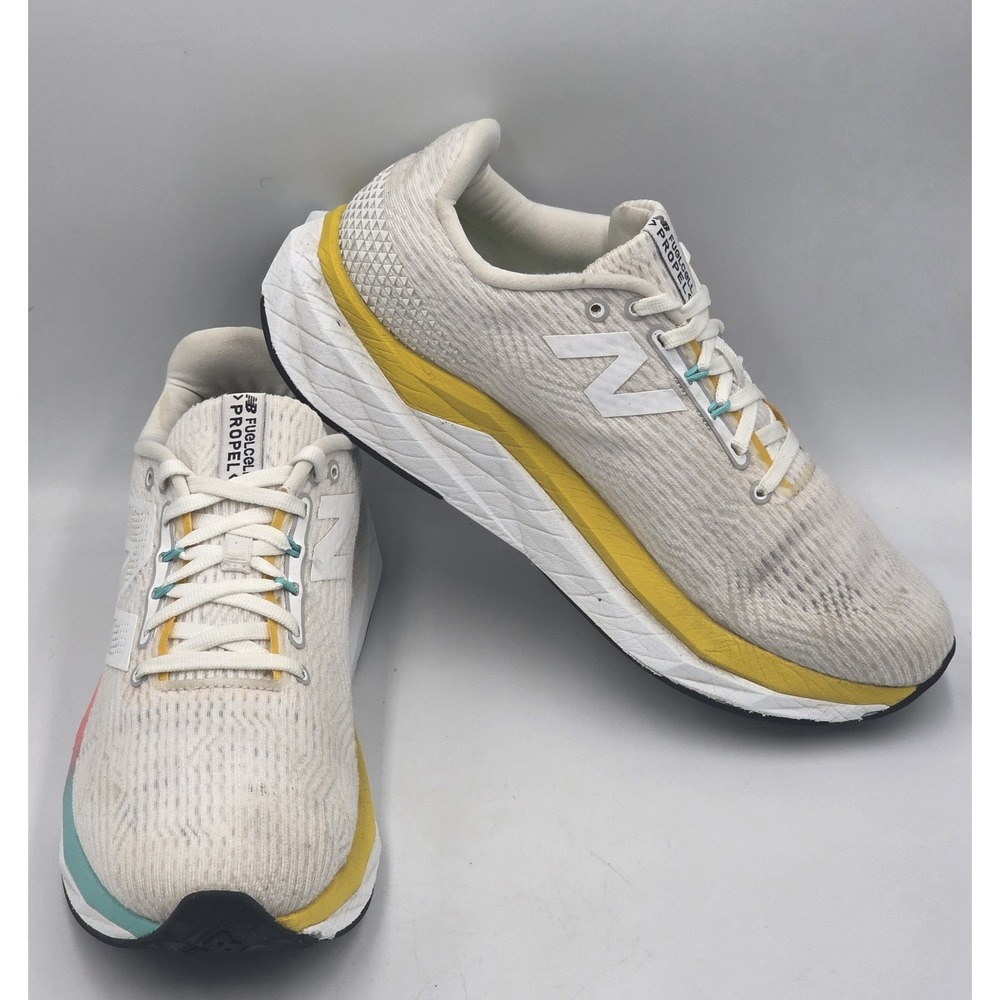 New Balance FuelCell Propel v5 Womens 9.5 White Cyber Jade Running Shoes WFCPRLC - Picture 7 of 12